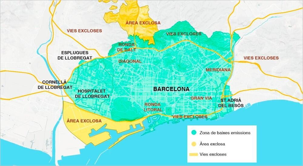 Zona de Bajas Emisiones en las Rondas de Barcelona